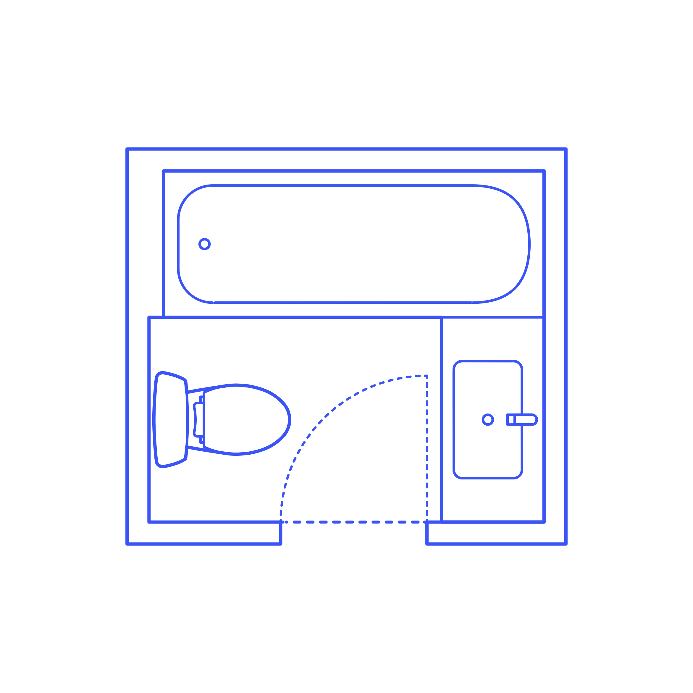 Layouts Bathrooms Full 2 Wall Center Line Art Illustration Svg Free Vectors